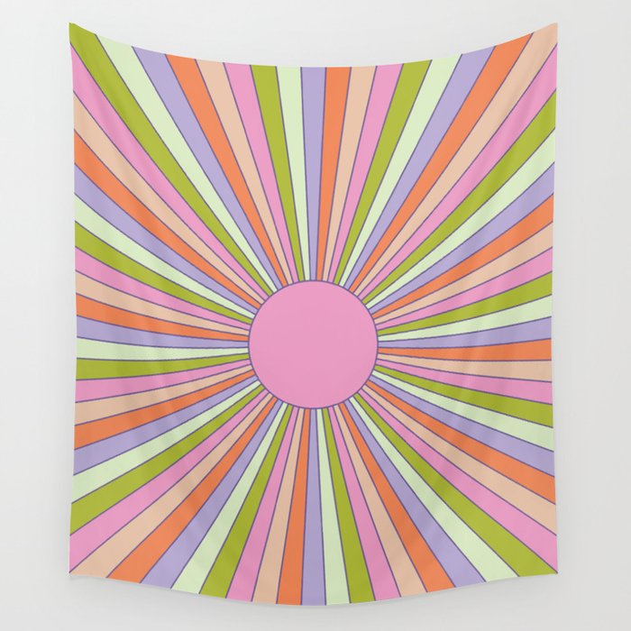 Rainbow Sun Wall Tapestry