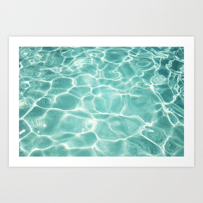 Water Abstract Photography, Teal Ocean, Turquoise Sea, Water Ripple Seascape Art Print