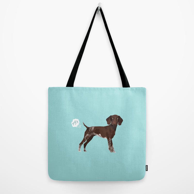 German Shorthair Pointer Funny Farting Dog Breed Gifts Tote Bag By