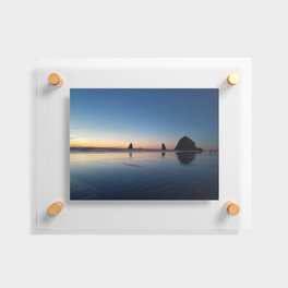 Haystack Rock Late Sunset Floating Acrylic Print