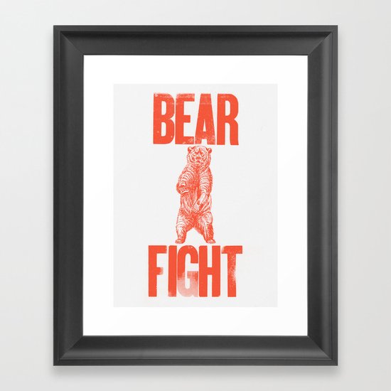 Bear Fight Framed Art Print