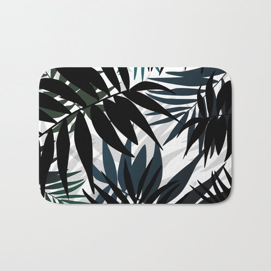 Shadow palm tree leaves Bath Mat