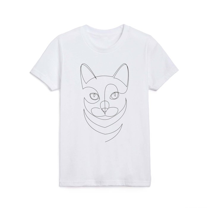One line cat Kids T Shirt