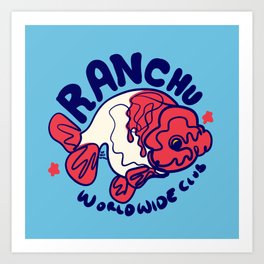 Ranchu Goldfish Worldwide Club Art Print