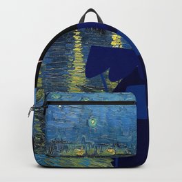The Meowser Family goes Camping on a Starry Night Backpack | Present, Vangogh, Campers, Illustration, Giftmom, Kidsteens, Giftshop, Decorative, Wallart, Homage 