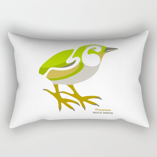 Rock Wren New Zealand Bird Rectangular Pillow