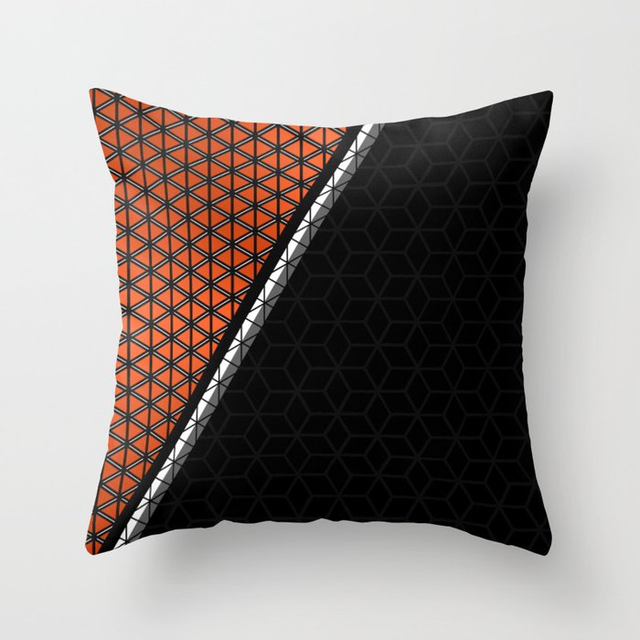Cut-in Triangles - Orange Throw Pillow