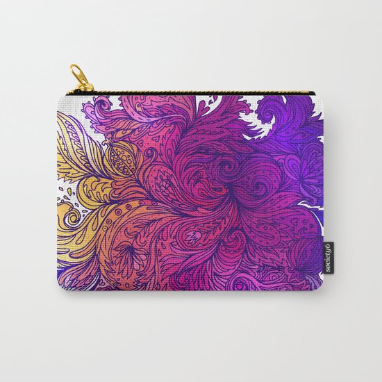Purple Floral Indian Pattern Carry-All Pouch