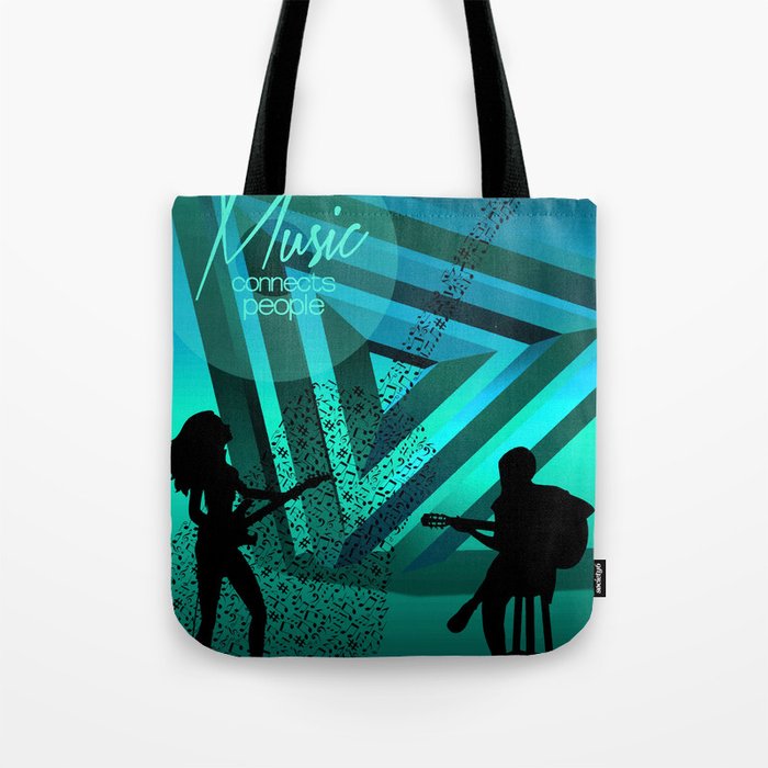 Music Connects People Digital Illustration Tote Bag