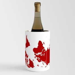 Upside Down World Map - red Wine Chiller