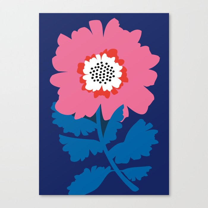 Sweet Blue and Pink Flower Canvas Print