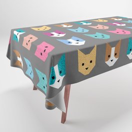 Rainbow Cat Quilt // Gray Tablecloth
