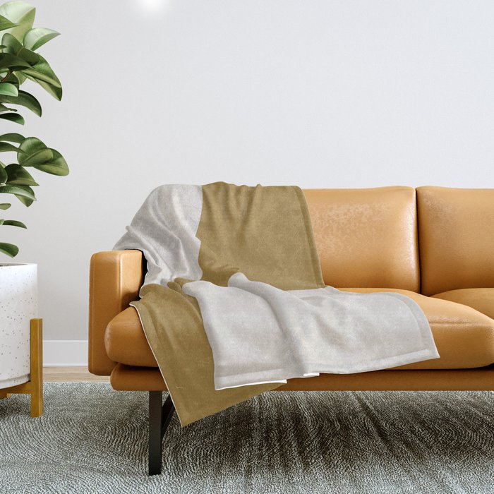 Minimal Abstract Arches in Neutral Nude Beige on Tan Yellow  Throw Blanket