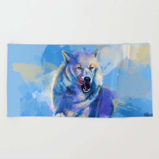 Awaken the Wolf Beach Towel