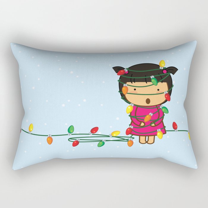 Fairy Lights on Winter Nights. Rectangular Pillow