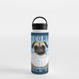 Pug dog bubble bath clawfoot tub art stephen fowler Water Bottle