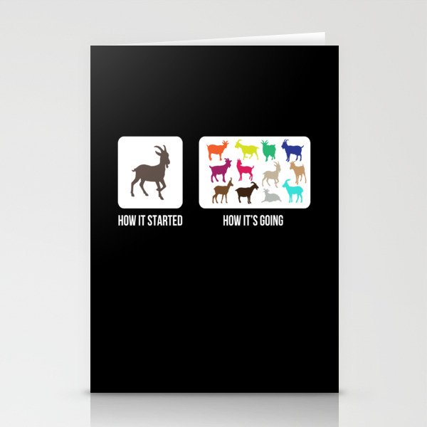 Goat How It Started Goats Stationery Cards