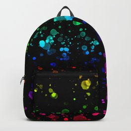 Paint Droplets on Black Background Backpack