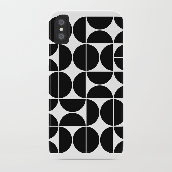 Mid Century Modern Geometric 04 Black iPhone Case