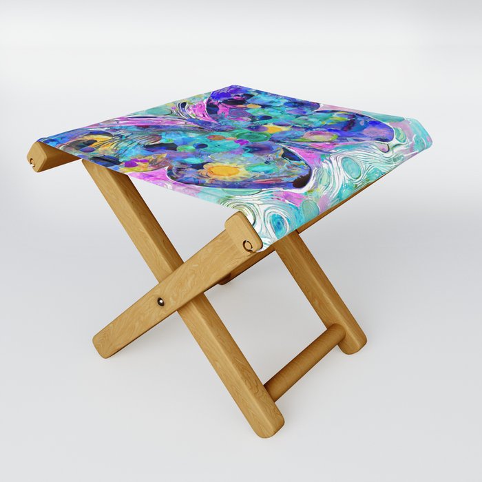 Bright Colorful Butterflies - Wild Butterfly Art Folding Stool