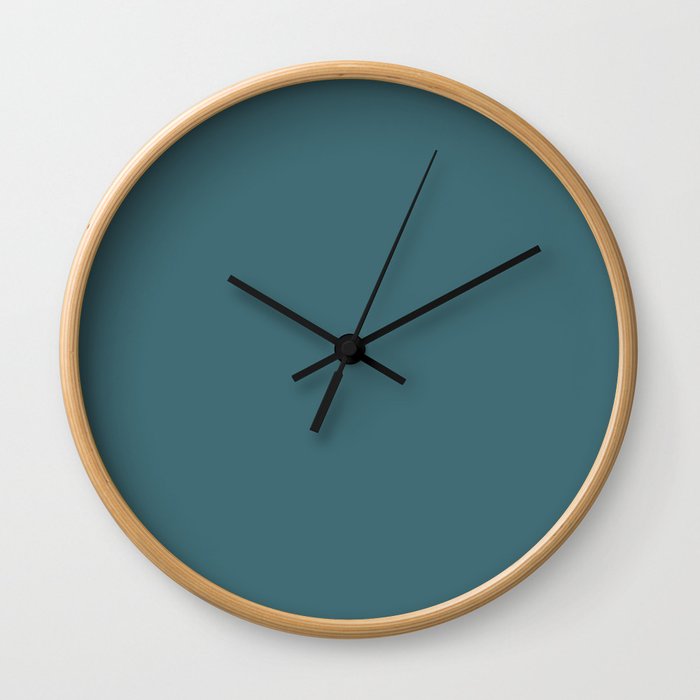 Solid Colors Series - Dark Desaturated Cyan Wall Clock