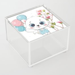 cute cat play with happiness Acrylic Box
