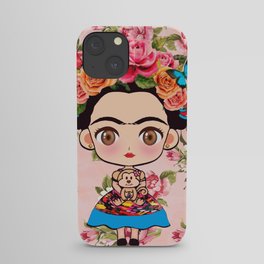 Frida cartoon roses iPhone Case