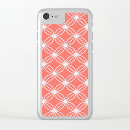 Abstract Circle Dots Peach II Clear iPhone Case