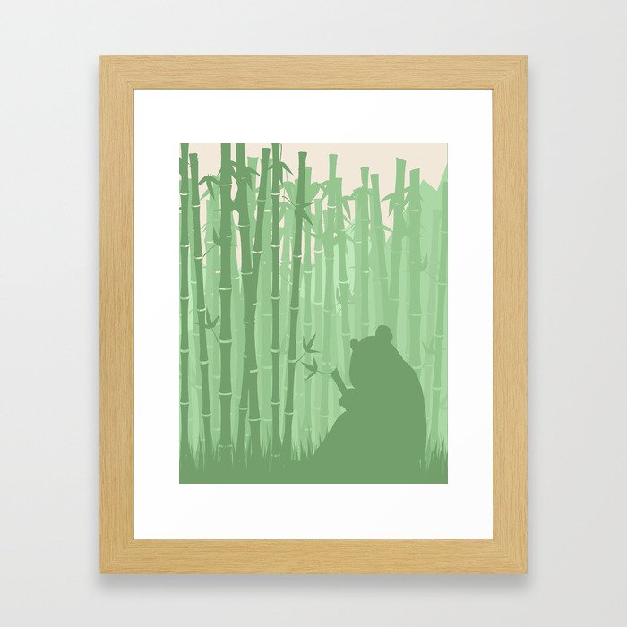 Panda in a Bamboo Forest Framed Art Print