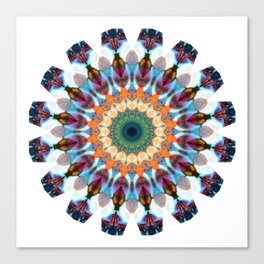 Joy Dance Mandala Art With Blue Canvas Print