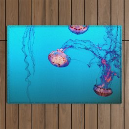 Colorful Jellyfish Outdoor Rug