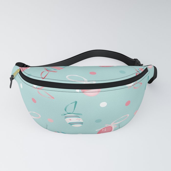 Happy easter egg pattern in mint green Fanny Pack