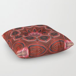 Red Matter Mandala Floor Pillow