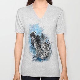 Lady Liberty V Neck T Shirt