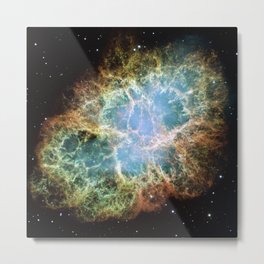 Hubble Space Telescope - Detailed image of the Crab Nebula Metal Print | Cosmos, Galaxy, Space, Supernova, Milkyway, Astronomy, Science, Blackhole, Nebula, Stellar 