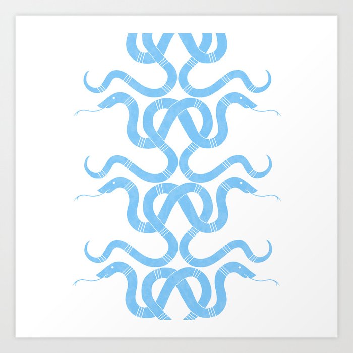 Snake Tracks Blue Art Print