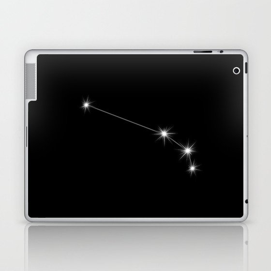 Zodiac Constellation - Aries on black Laptop & iPad Skin