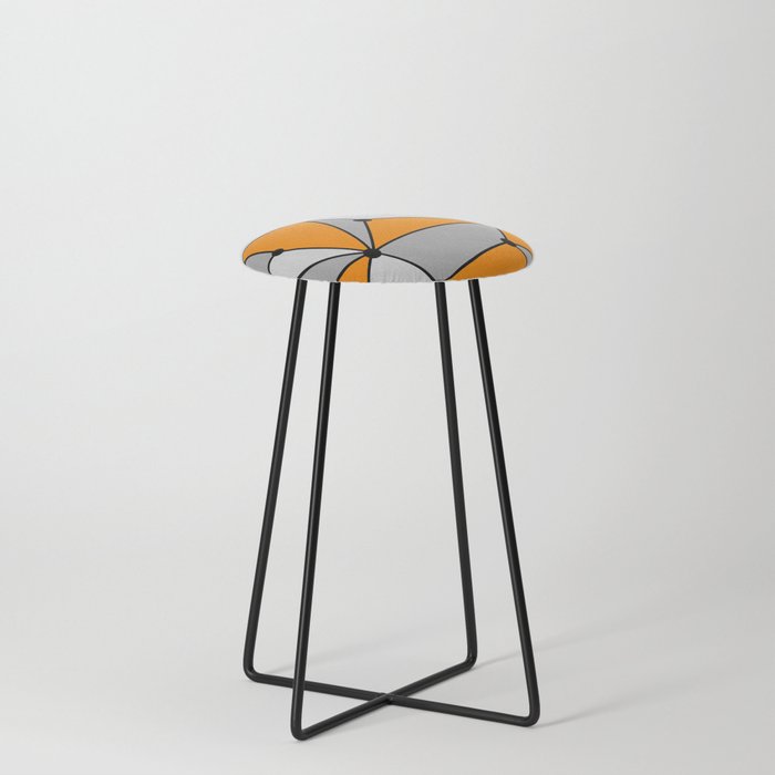 Abstract geometric pattern - orange and gray. Counter Stool