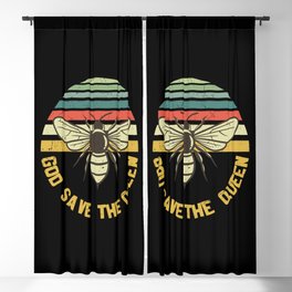 God Save The Queen Bee Vintage Blackout Curtain