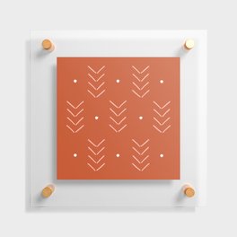 Arrow Lines Geometric Pattern 7 in Rust and Rose Gold Floating Acrylic Print