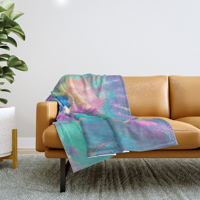 Rainbow Tie Dye Abstract Painting Throw Blanket