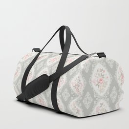 Modern Pink Silver Roses Pattern Collection Duffle Bag