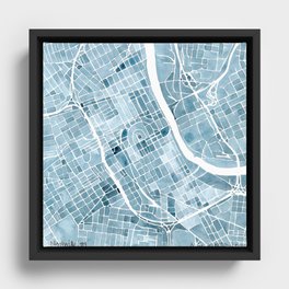 Map Nashville Tennessee Blueprint City Map Framed Canvas