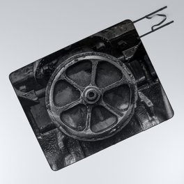 Trivial Pursuits Steam Train Detail Abstract Vintage Railroad Picnic Blanket
