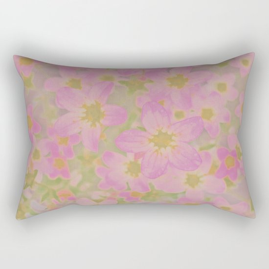 Pink Floral, The Earth Laughs In Flowers Rectangular Pillow