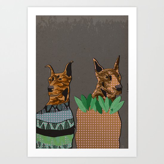 Stylish dogs Art Print