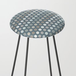 Polka Dot Stripes Minimalist Pattern in Medium Neutral Blue Gray Tones  Counter Stool