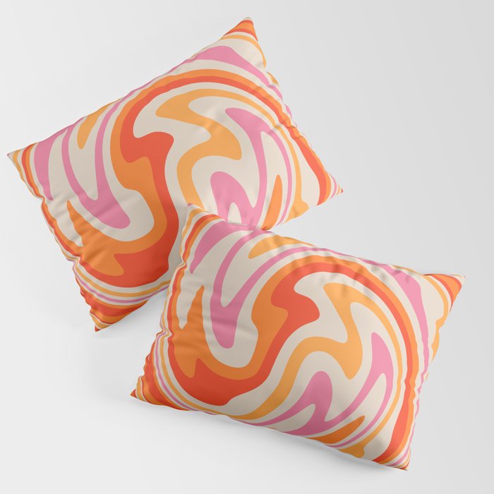 70s Retro Swirl Color Abstract Pillow Sham