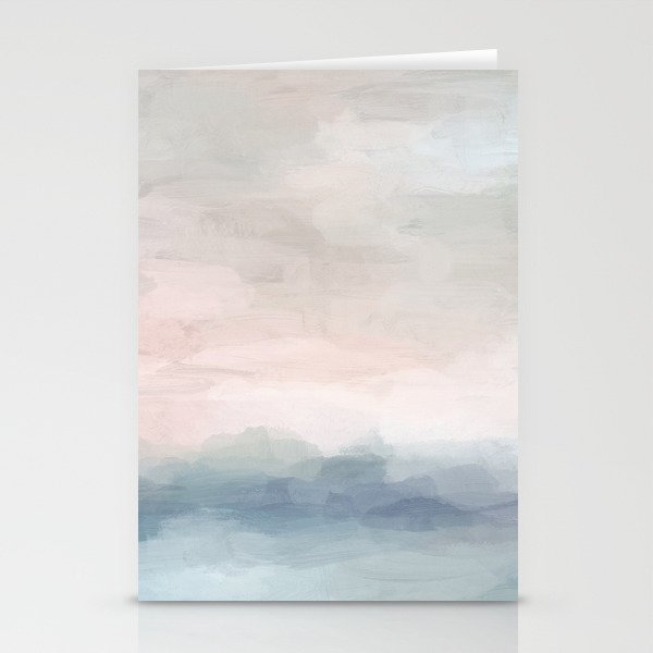 Blush Pink Mint Sky Baby Blue Abstract Ocean Sky Sunrise Wall Art