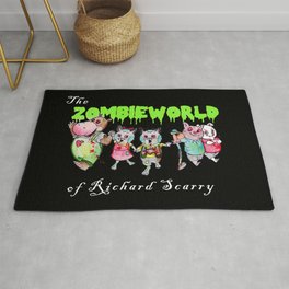 The Zombie World of Richard Scarry Rug | Seasonal, Gift, Illustration, Drawing, Animal, Richardscarry, Holiday, Promotion, Halloween, Scary 